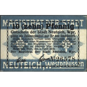 Nowy Staw /Neuteich/, 10 i 50 fenigów 1.04.1919 oraz 5,...