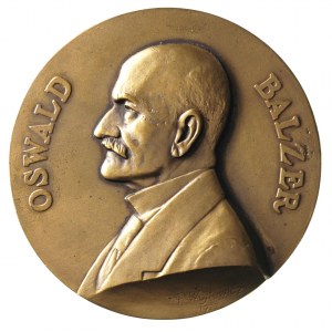medal - Oswald Balzer 1928 r., Aw: Popiersie w lewo i n...