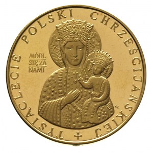 medal na Millenium, Aw: Matka Boska Częstochowska, w ot...