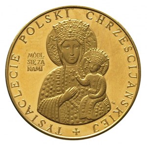 medal na Millenium, Aw: Matka Boska Częstochowska, w ot...