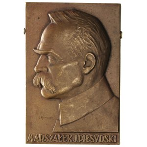 Józef Piłsudski, plakieta sygnowana J. Aumiller, 1930, ...