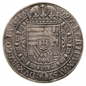 Leopold I 1657-1705, talar 1699, Hall, Dav. 3245, patyn...