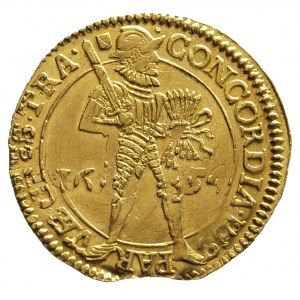 Utrecht, dwudukat 1654, złoto 6.94 g, Fr. 282, Delmonte...