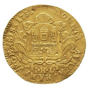 dukat 1756, złoto 3.29 g, Fr. 1125, Gaedechens 156