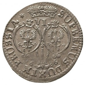 Fryderyk Wilhelm 1640-1688, szóstak 1686/BA, Królewiec,...