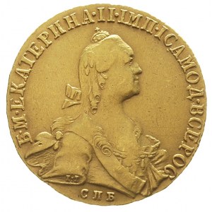10 rubli 1766, Petersburg, złoto 13.01 g, Diakov 123