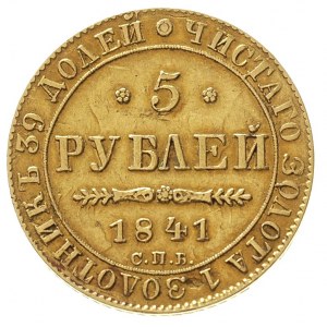5 rubli 1841 / А-Ч, Petersburg, złoto 6.50 g, Bitkin 18...