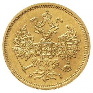 5 rubli 1867 / Н-I, Petersburg, złoto 6.55 g, Bitkin 15...