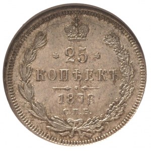 25 kopiejek 1878 / Н-Ф, Petersburg, Bitkin 156, złoto, ...