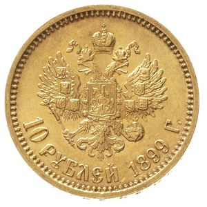 10 rubli 1899 / А-Г, Petersburg, złoto 8.60 g, Kazakov ...