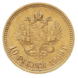10 rubli 1909 / Э-Б, Petersburg, złoto 8.59 g, Kazakov ...