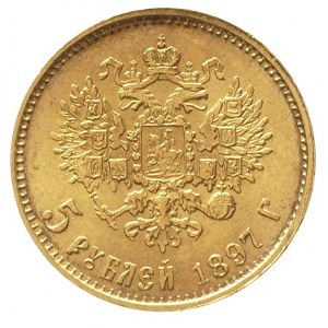 5 rubli 1897 / А-Г, Petersburg, złoto 4.30 g, Kazakov 7...
