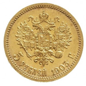 5 rubli 1903 / A-P, Petersburg, złoto 4.30 g, Kazakov 2...