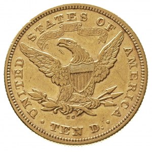 10 dolarów 1871 / CC, nakład tylko 8085 sztuk, złoto 16...