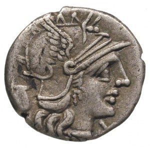 Sex. Pompeius 137 pne, denar, Aw: Głowa Romy w prawo, R...