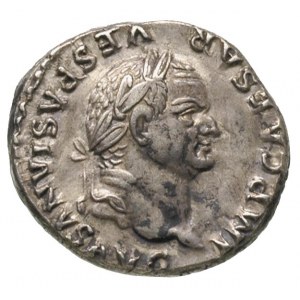 Wespazjan 69-79, denar 74, Aw: Głowa cesarza w prawo, R...