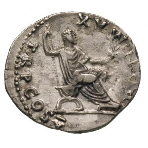 Wespazjan 69-79, denar 74, Aw: Głowa cesarza w prawo, R...