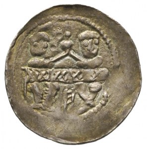 Bolesław Kędzierzawy 1146-1173, denar, Aw: Dwaj książęt...