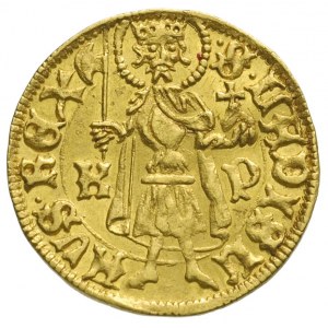 Ładysław V 1453-1457, goldgulden, Krzemnica, Aw: Tarcza...