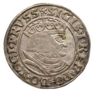grosz 1532, Toruń, lustro mennicze, patyna