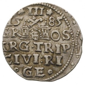 trojak 1585, Ryga, Gerbaszewski 27, moneta niecentryczn...