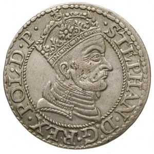 grosz 1579, Gdańsk, odmiana z kropką po REX, delikatna ...