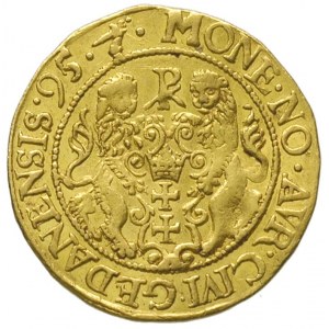dukat 1595, Gdańsk, złoto 3.48 g, H-Cz. -, Fr. 10, Kale...