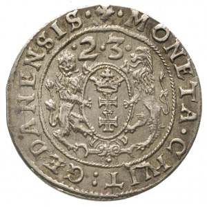 ort 1623, Gdańsk, dwukropek po CIVIT, moneta z końca bl...