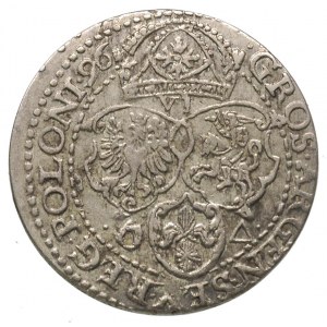 szóstak 1596, Malbork, odmiana z dużą głową króla, bard...