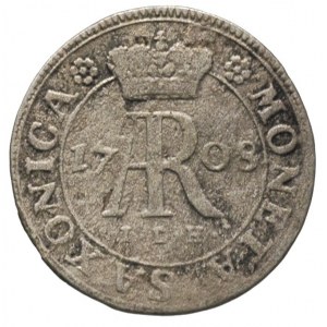 1/24 talara 1708, Drezno, Aw: Monogram królewski, Rw: N...