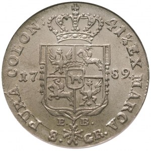 dwuzłotówka 1789, Warszawa, Plage 341, moneta w pudełku...