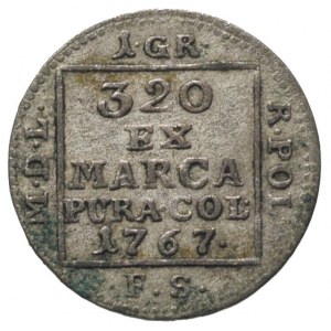 grosz srebrem 1767, Warszawa, korona nad monogramem pła...