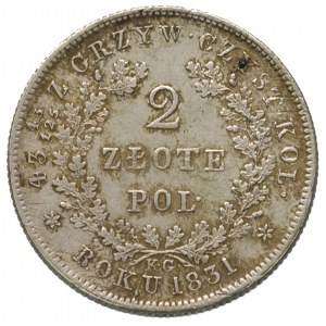 2 złote 1831, Warszawa, Plage 273, miejscowa złocista p...