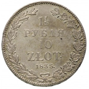 1 1/2 rubla = 10 złotych 1835, Petersburg, korona szero...