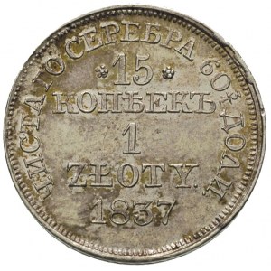 15 kopiejek = 1 złoty 1837, Warszawa, wizerunek święteg...