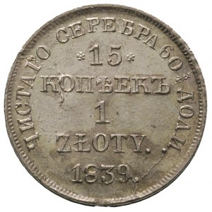 15 kopiejek = 1 zloty 1839, Petersburg, Plage 413, Bitk...