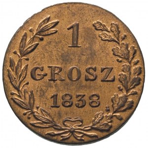 1 grosz 1838 Warszawa, święty Jerzy bez płaszcza, Plage...