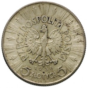 5 złotych 1936, Warszawa, Józef Piłsudski, Parchimowicz...