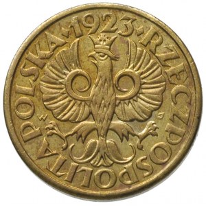 5 groszy 1923, Warszawa, mosiądz, Parchimowicz 103 a, m...