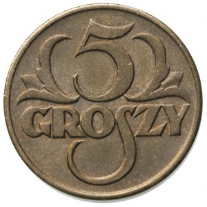5 groszy 1923, Warszawa, mosiądz, Parchimowicz. 103 a, ...