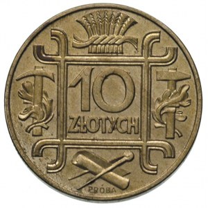 10 złotych 1934, 10 w klamrach, na rewersie wypukły nap...