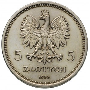 5 złotych 1928, Warszawa, Nike, srebro 17.90 g, moneta ...