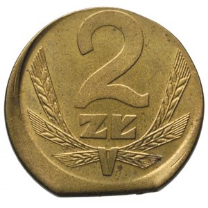 2 złote 1984, Warszawa, moneta niecentrycznie wybita z ...