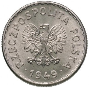 1 złoty 1949, Warszawa, aluminium, Parchimowicz 212 b, ...