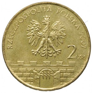 2 złote 2007, Warszawa, Łomża, moneta wybita na cieńszy...