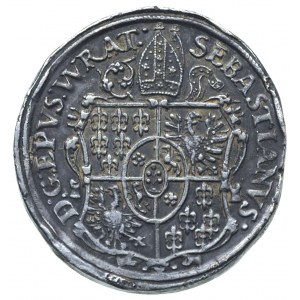 talar 1665, Nysa, Aw: Wielopolowa tarcza herbowa, Rw: Ś...