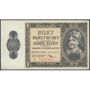 1 złoty 1.10.1938, seria IH, Lucow 719 R3, Miłczak 78b