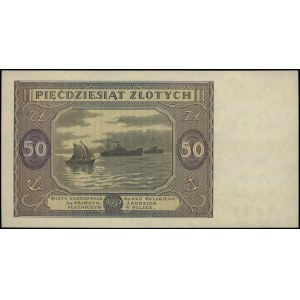 50 złotych 15.05.1946, seria N. Miłczak 128b, ślady po ...