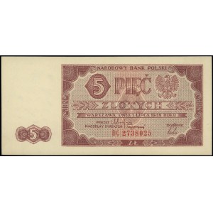 5 złotych 1.07.1948, seria BC, Miłczak 135c, po minimal...