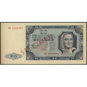 20 złotych, 1.07.1948, seria BC 1234567 - BC 8900000, S...